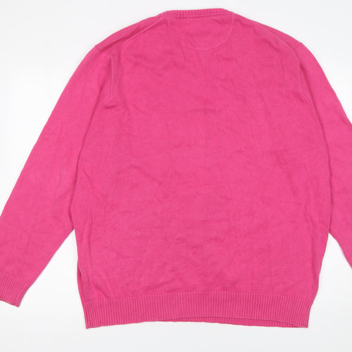 Wolsey Men’s Pink Cotton Crew Neck Jumper XL Knit Pullover