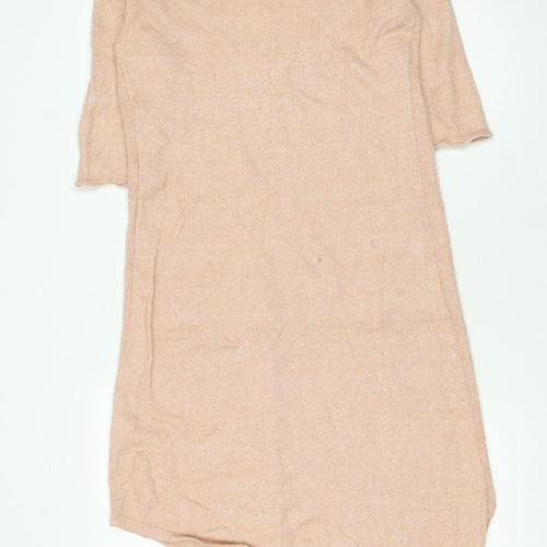 Poetry Women Beige Asymmetric Knit Midi Dress Size 10