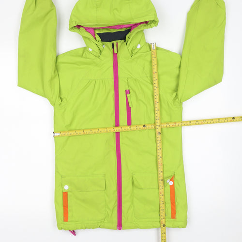 Trespass Girls Green Waterproof Hooded Parka Coat 9-10 Years