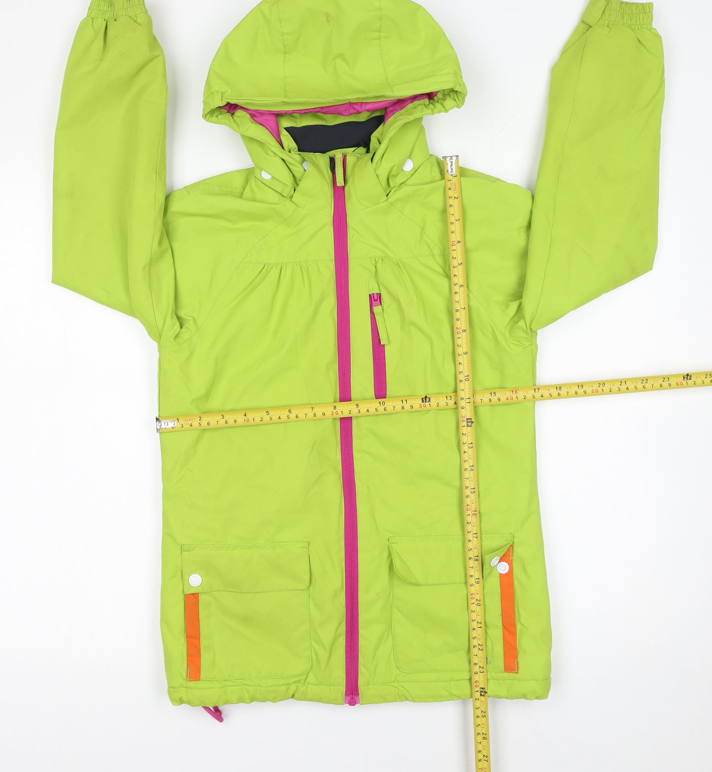 Trespass Girls Green Waterproof Hooded Parka Coat 9-10 Years