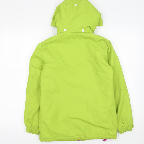 Trespass Girls Green Waterproof Hooded Parka Coat 9-10 Years