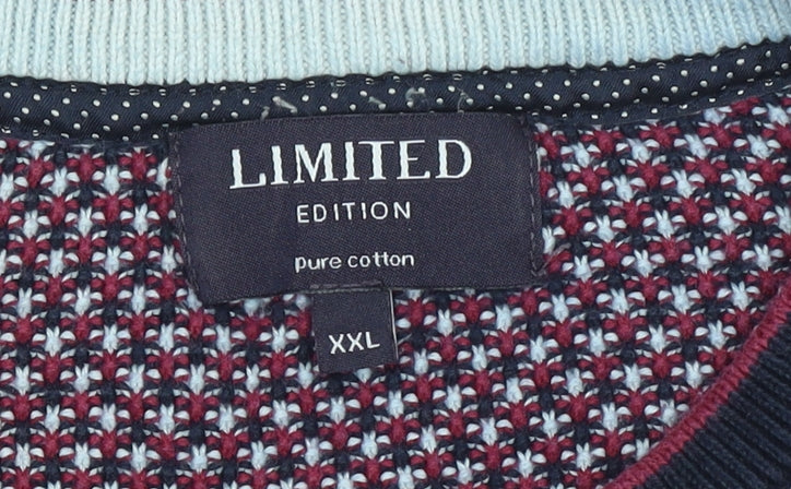 Marks and Spencer Men's Multicoloured 2XL Cotton Pullover Jumper