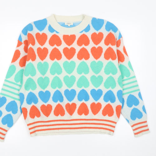MOOCCI Paris Women’s Multicoloured Heart Knit Jumper One Size
