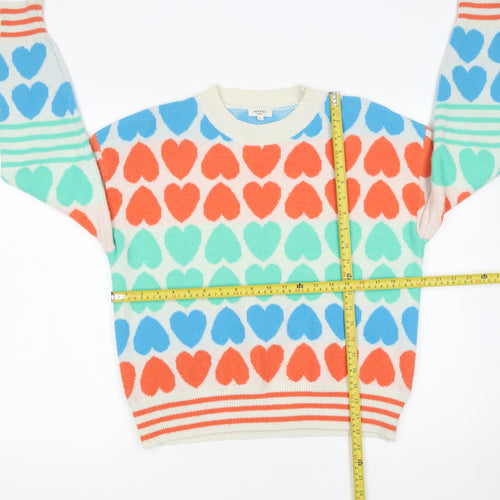 MOOCCI Paris Women’s Multicoloured Heart Knit Jumper One Size