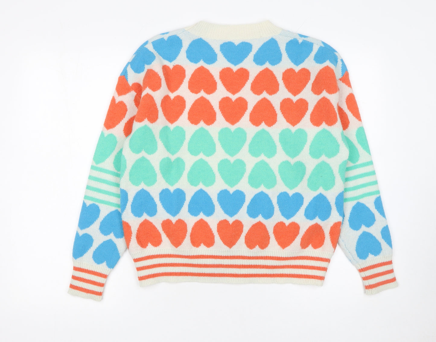 MOOCCI Paris Women’s Multicoloured Heart Knit Jumper One Size