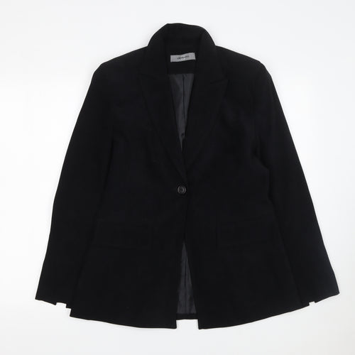 Amaranto Womens Black Size 12 Single-Breasted Blazer Jacket