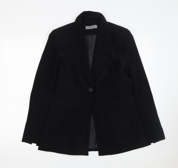 Amaranto Womens Black Size 12 Single-Breasted Blazer Jacket