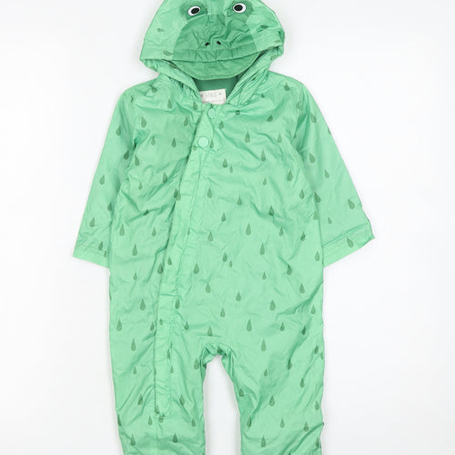 Marks and Spencer Unisex Baby Green 6-9 Months Hooded Rain Snowsuit