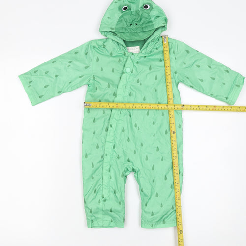 Marks and Spencer Unisex Baby Green 6-9 Months Hooded Rain Snowsuit