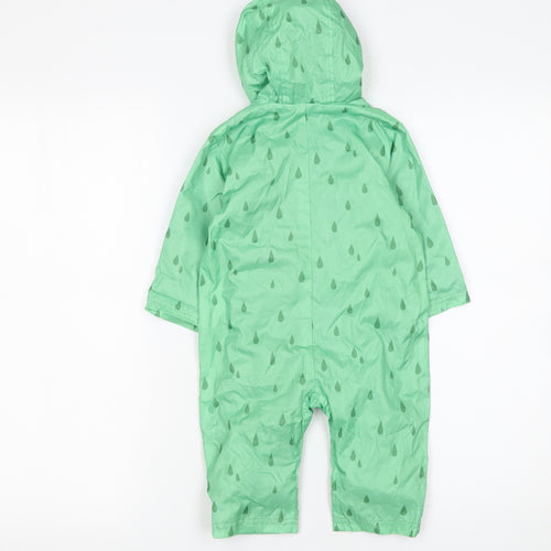 Marks and Spencer Unisex Baby Green 6-9 Months Hooded Rain Snowsuit