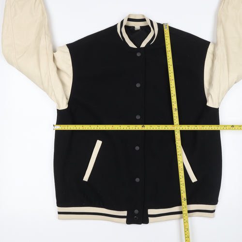 H&M Divided Men’s Black Varsity Jacket S Retro College Style