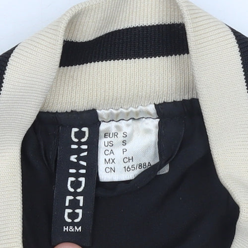 H&M Divided Men’s Black Varsity Jacket S Retro College Style