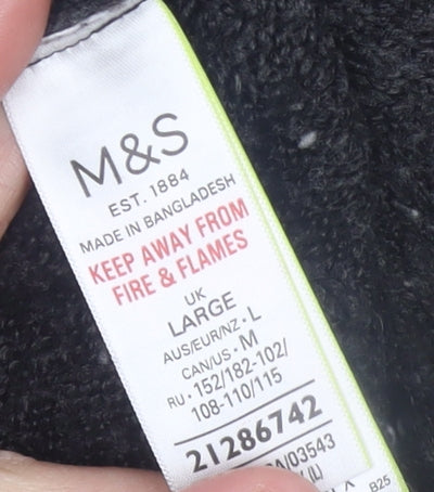 Marks and Spencer Womens Black Fair Isle Roll Neck Jumper Size L