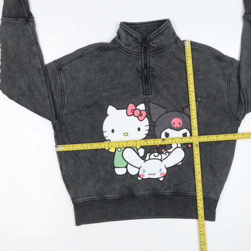 Primark Girls Black Hello Kitty Full Zip Fleece Sweatshirt 11-12 Years