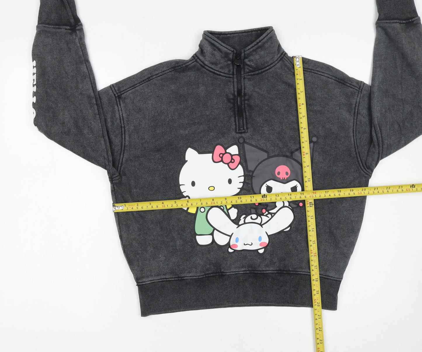 Primark Girls Black Hello Kitty Full Zip Fleece Sweatshirt 11-12 Years