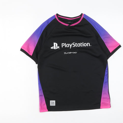PlayStation Boys Black 9-10 Years Short Sleeve Jersey T-Shirt