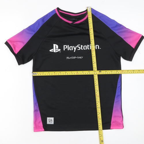 PlayStation Boys Black 9-10 Years Short Sleeve Jersey T-Shirt