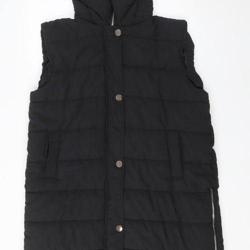 Rising Womens Black Hooded Puffer Waistcoat XL Sleeveless Mid-Length