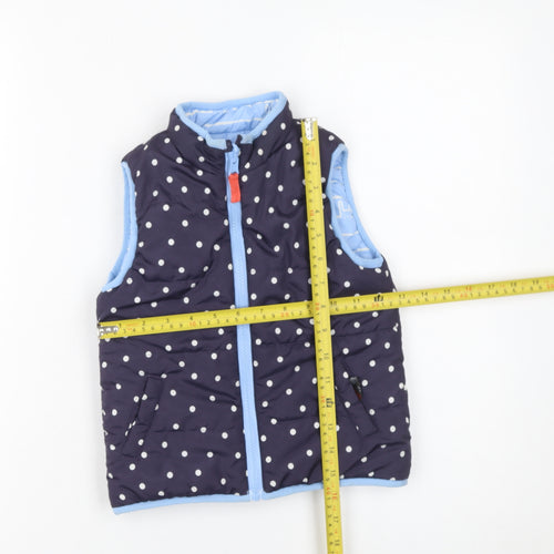 Nutmeg Girls Blue Polka Dot Padded Sleeveless Waistcoat 2-3 Years