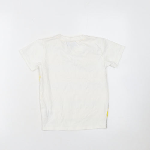 Bugatti Boys Yellow Grey Striped Cotton V-Neck Short Sleeve T-Shirt Size 6