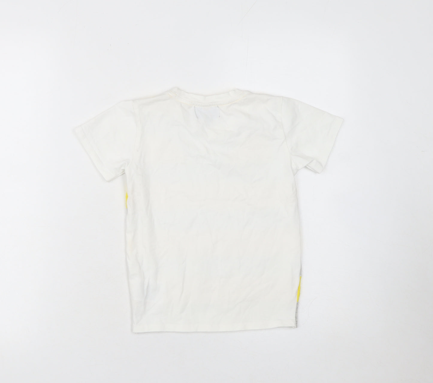 Bugatti Boys Yellow Grey Striped Cotton V-Neck Short Sleeve T-Shirt Size 6