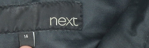 Next Womens Black Cotton Military Zip Jacket Size 14