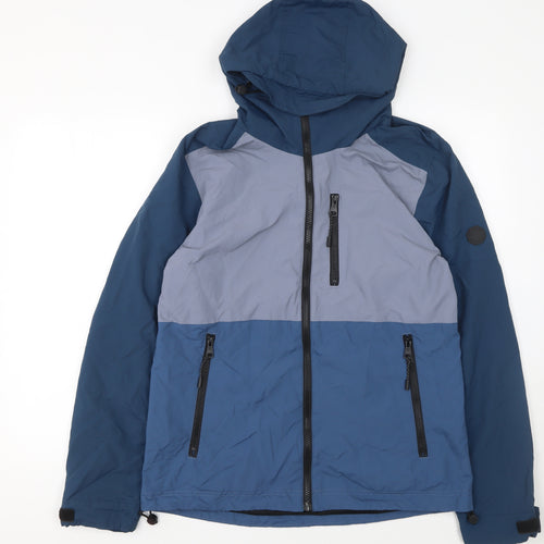 Matalan Men’s Blue Hooded Windbreaker Jacket Size S Lightweight