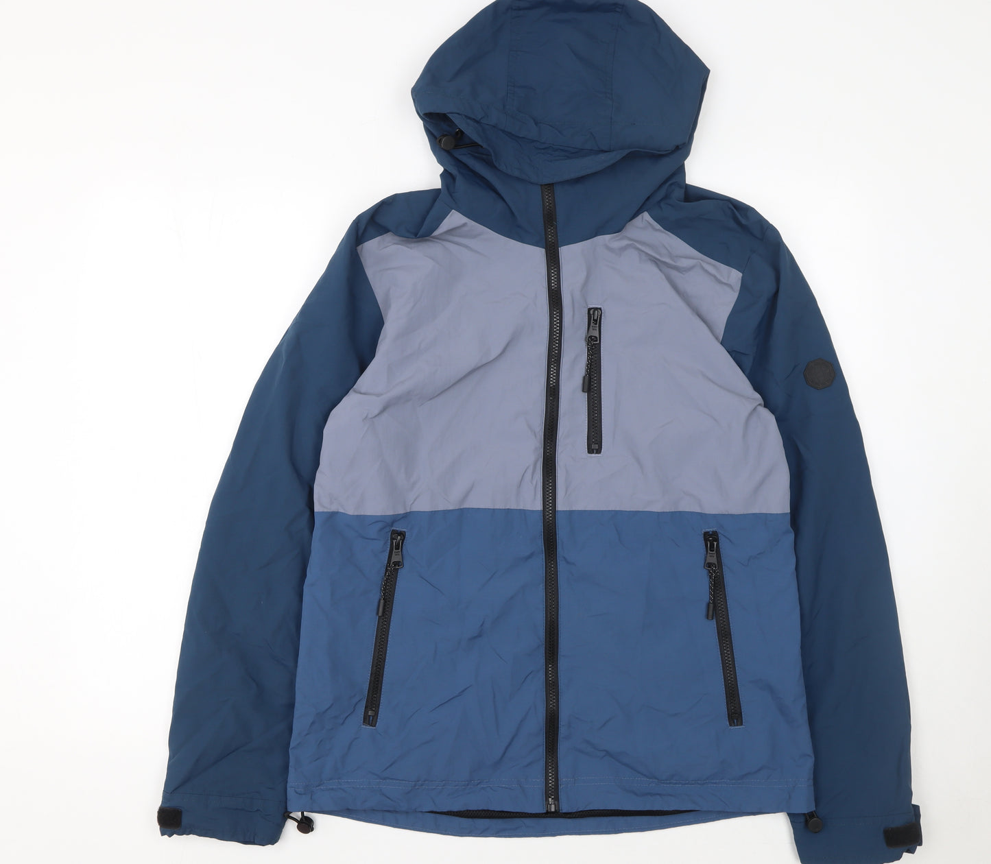 Matalan Men’s Blue Hooded Windbreaker Jacket Size S Lightweight