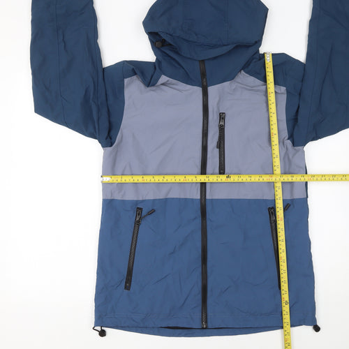 Matalan Men’s Blue Hooded Windbreaker Jacket Size S Lightweight