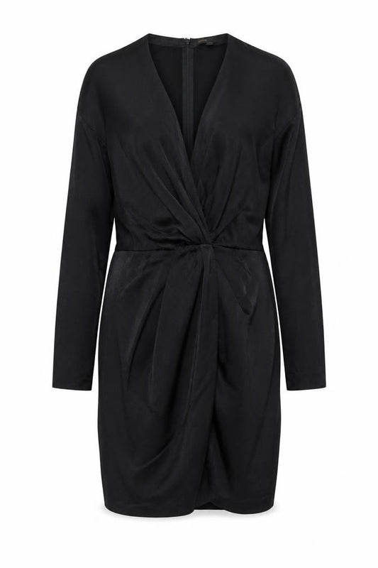 Maje Women’s Black Viscose Bodycon Ruched Party Dress Size 10