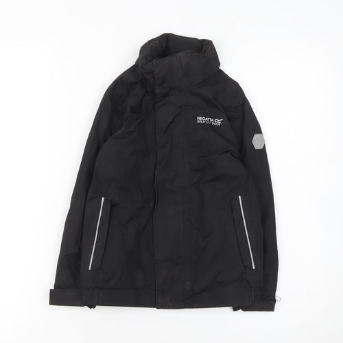 Regatta Boys Black Waterproof Puffer Jacket 5-6 Years Hooded Winter Coat