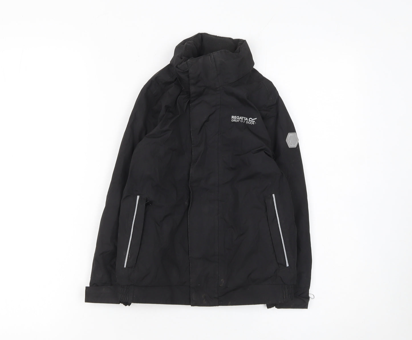 Regatta Boys Black Waterproof Puffer Jacket 5-6 Years Hooded Winter Coat