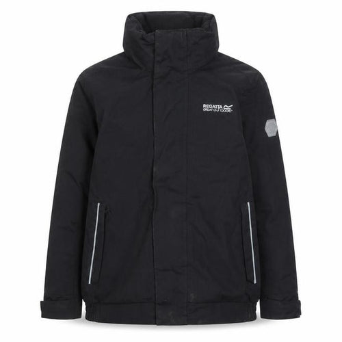 Regatta Boys Black Waterproof Puffer Jacket 5-6 Years Hooded Winter Coat