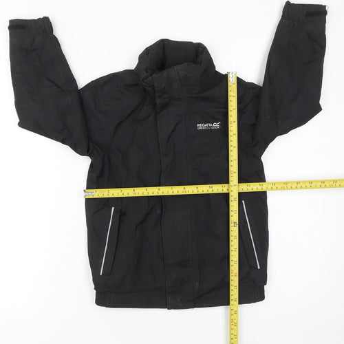 Regatta Boys Black Waterproof Puffer Jacket 5-6 Years Hooded Winter Coat