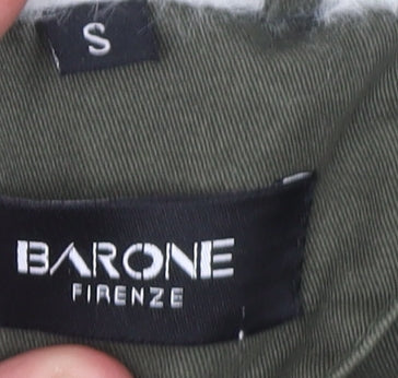 Barone Firenze Women’s Green Cotton Lined Hooded Parka Coat Size S