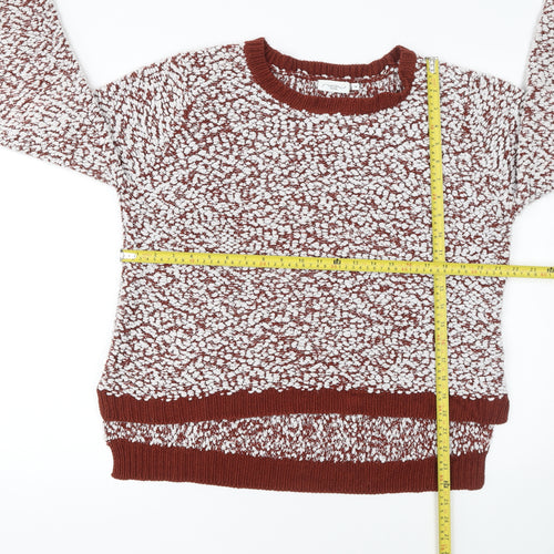 New Look Womens Brown White Textured Knit Jumper Size 18