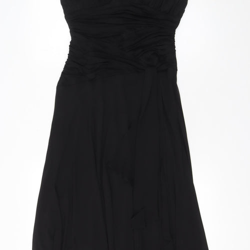 Sangria Women’s Black Size 14 Fit & Flare Chiffon Halter Dress