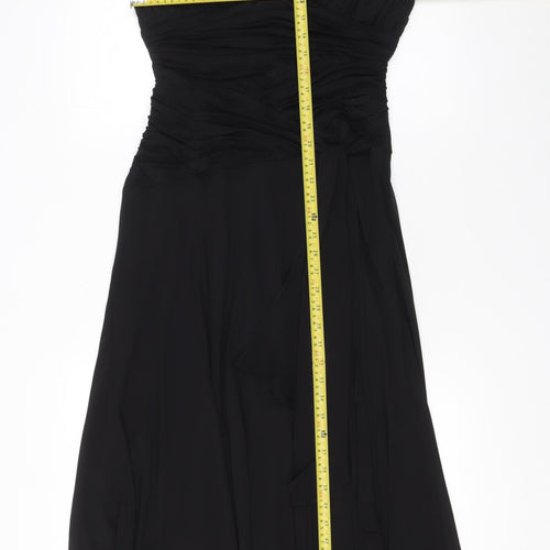 Sangria Women’s Black Size 14 Fit & Flare Chiffon Halter Dress