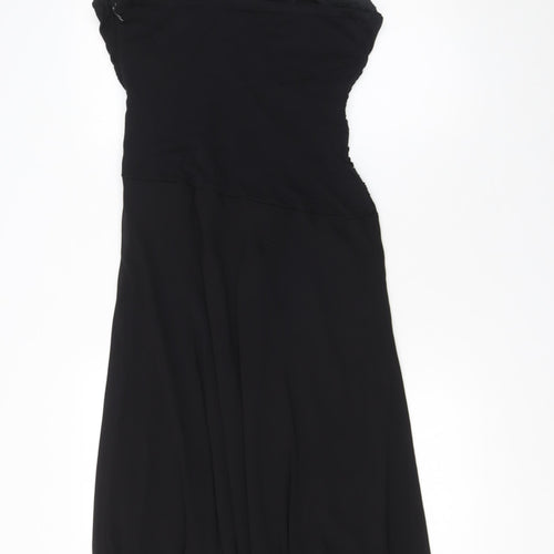 Sangria Women’s Black Size 14 Fit & Flare Chiffon Halter Dress