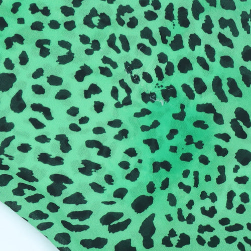 Pala D'oro Women's Green Animal Print Midi Wrap Dress Size M