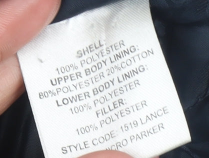 Arctic Storm Men’s Blue L Parka Jacket Polyester Lined Winter Coat