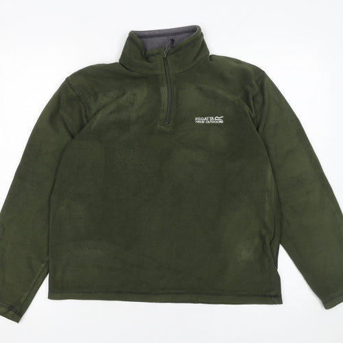 Regatta Men’s Green 1/4 Zip Fleece Sweatshirt Size S Outdoor Pullover