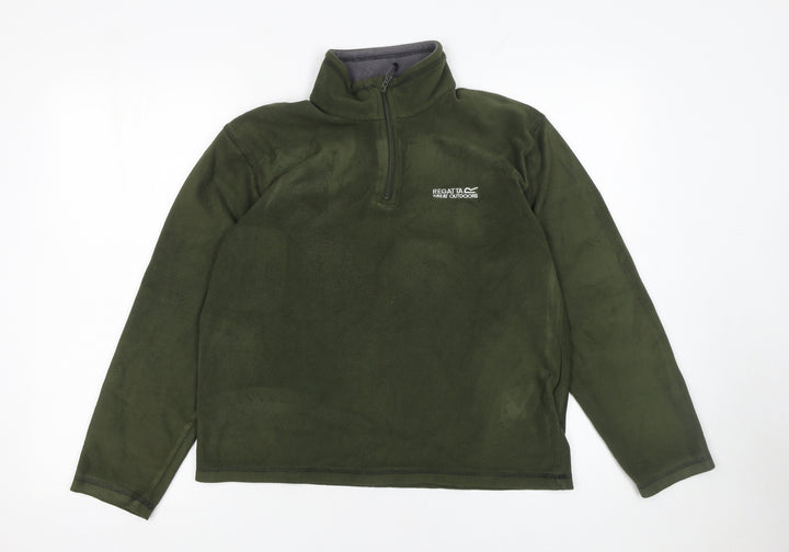 Regatta Men’s Green 1/4 Zip Fleece Sweatshirt Size S Outdoor Pullover
