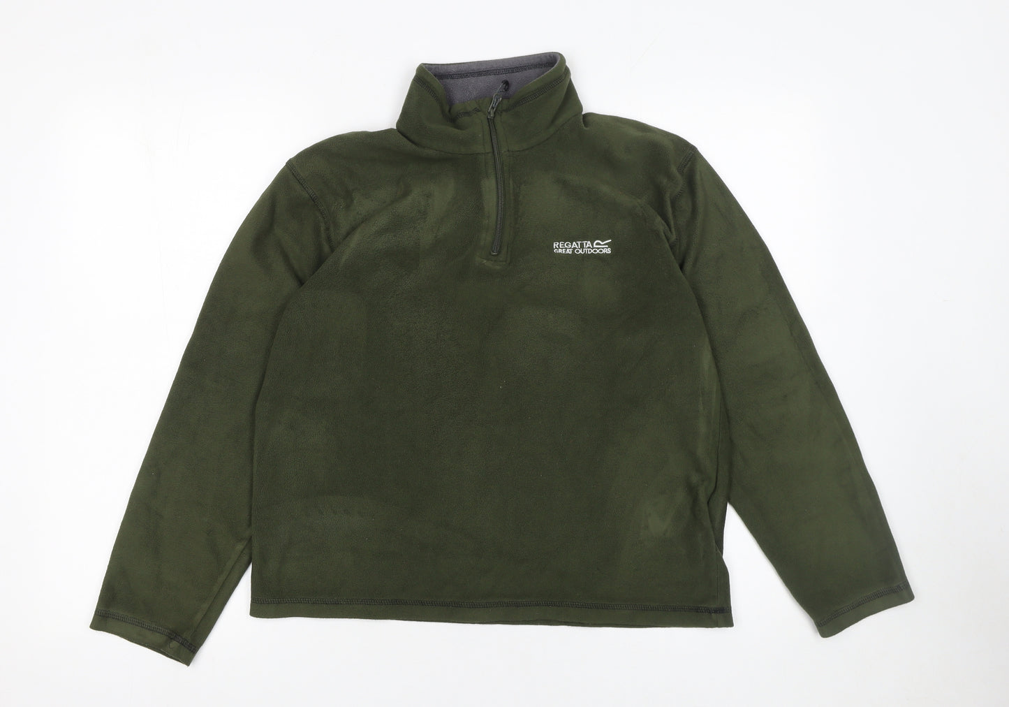 Regatta Men’s Green 1/4 Zip Fleece Sweatshirt Size S Outdoor Pullover
