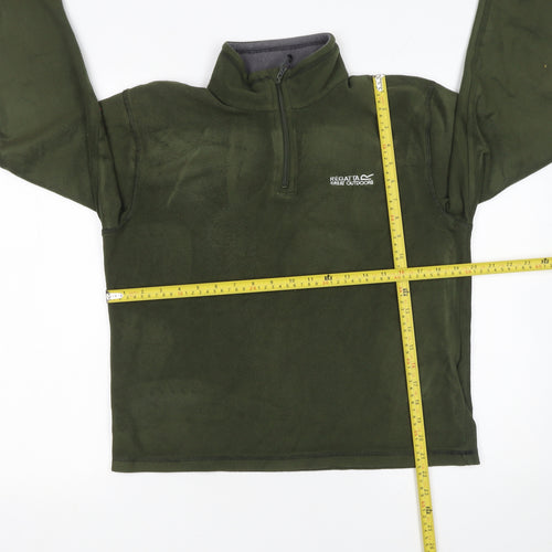 Regatta Men’s Green 1/4 Zip Fleece Sweatshirt Size S Outdoor Pullover