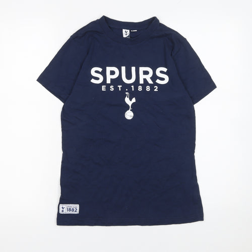 Tottenham Hotspur Boys Blue T-Shirt 12-13 Years Short Sleeve Cotton Top