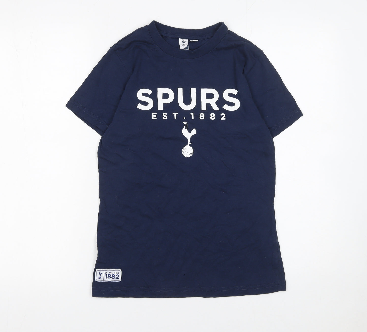 Tottenham Hotspur Boys Blue T-Shirt 12-13 Years Short Sleeve Cotton Top