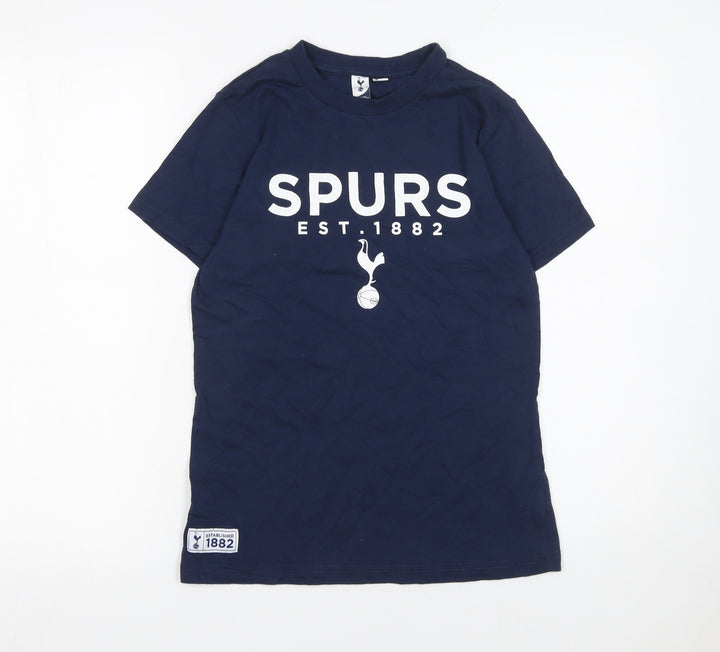 Tottenham Hotspur Boys Blue T-Shirt 12-13 Years Short Sleeve Cotton Top