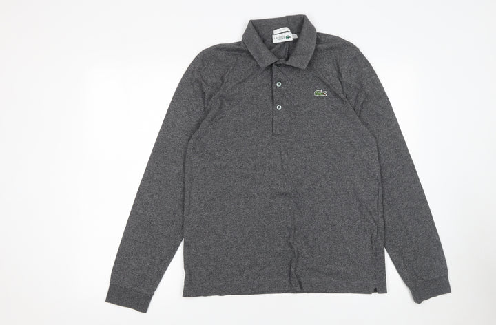 Lacoste Sport Men's Grey Long Sleeve Slim Fit Polo Shirt Size M