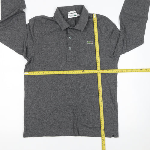 Lacoste Sport Men's Grey Long Sleeve Slim Fit Polo Shirt Size M